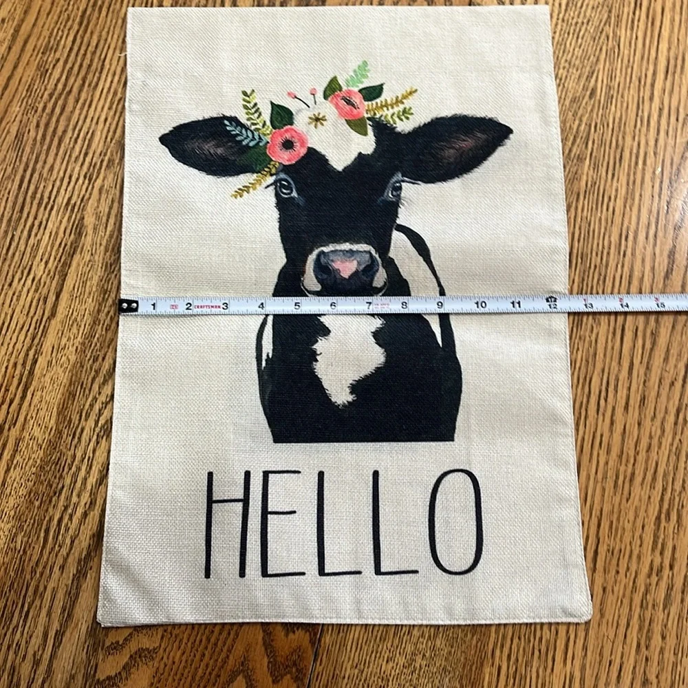 Decorative Cow Hello flag - Picture 2 of 4